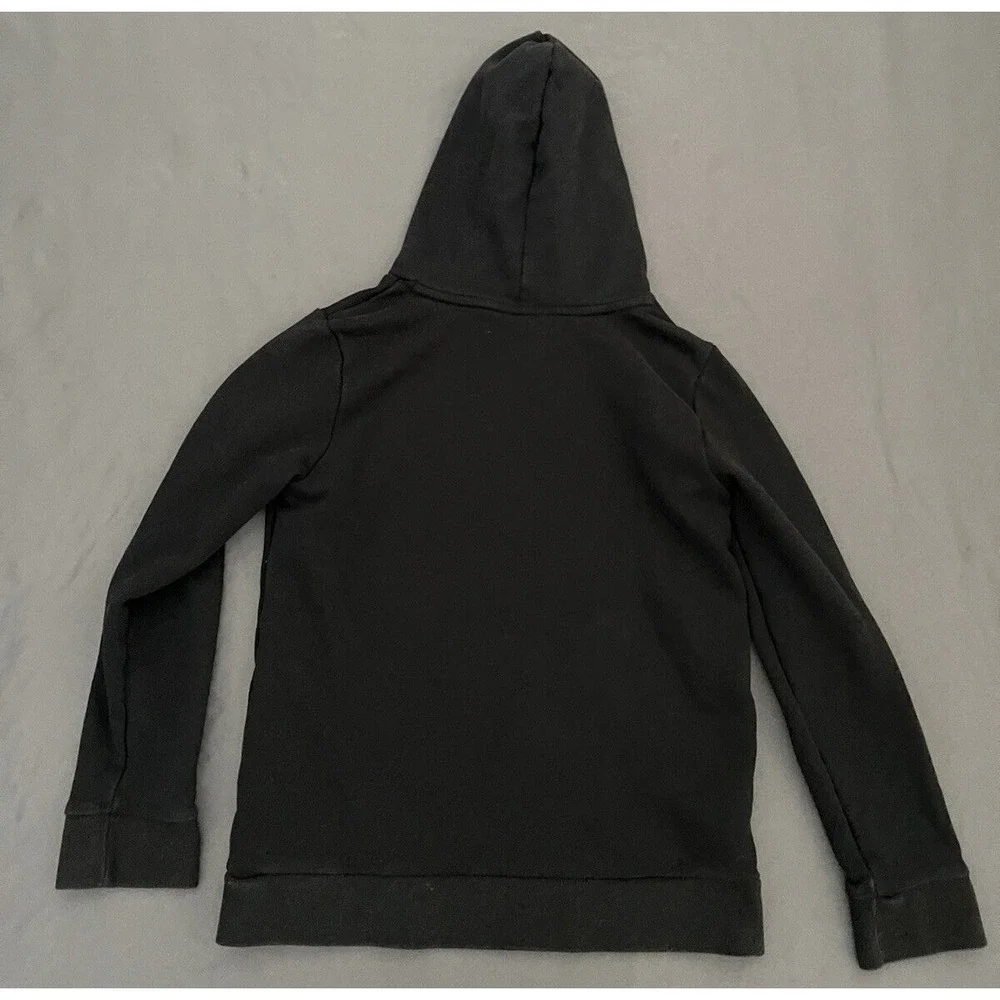 Puma Girl Size Large 14/16 Black Logo Graphic Long Sleeve Hoodie Sweater